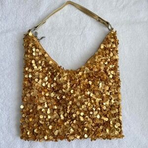 y2k gold summer sequin shoulder bag